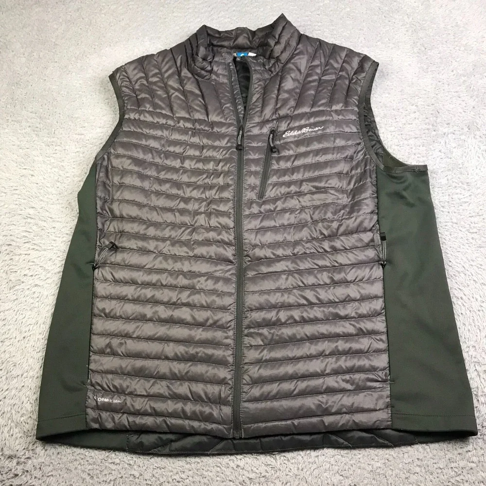 Eddie Bauer First Ascent Vest Mens XL Black StormDown 800 Insulated Puffer
